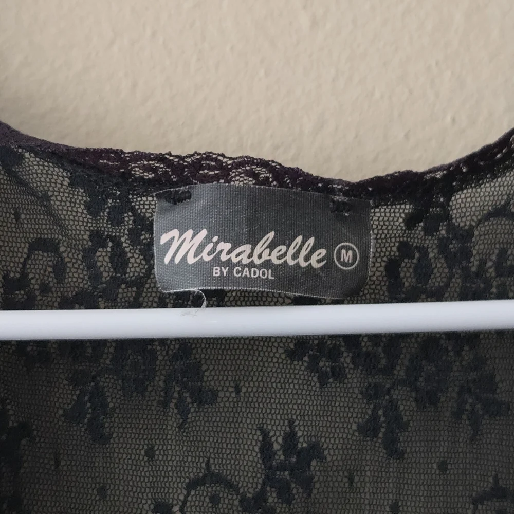 Vintage Satin Slip Dress Size M Black‎ Lace Made In USA Coquette Romantic Gothic - Picture 5 of 10